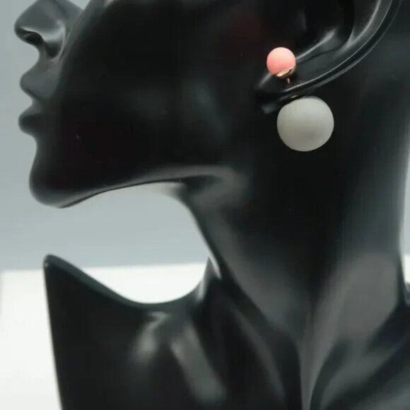 100% Authentic DIOR Tribal Matt Grey&Pink Earrings - Picture 8 of 8